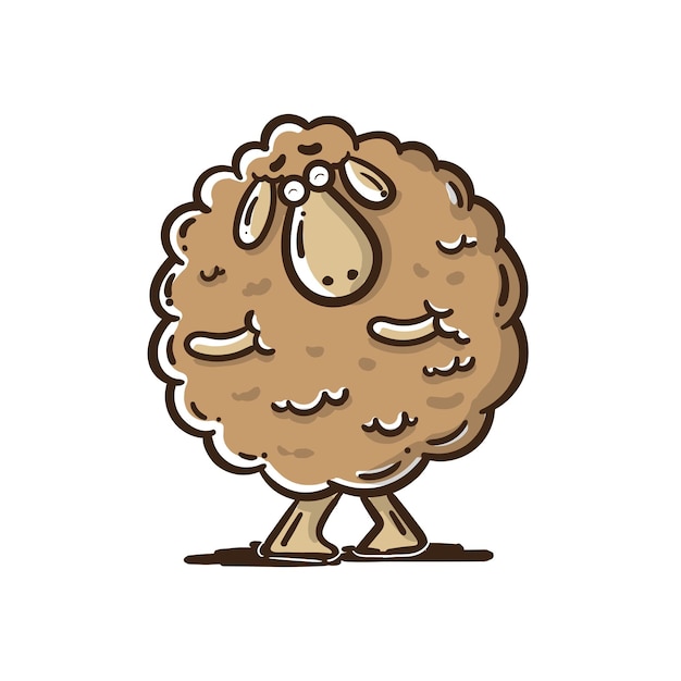 cute sheep dance cartoon vector illustration