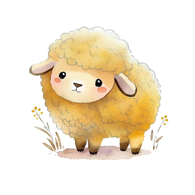 Cute Sheep kawaii vector