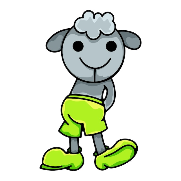 Cute sheep logo design template