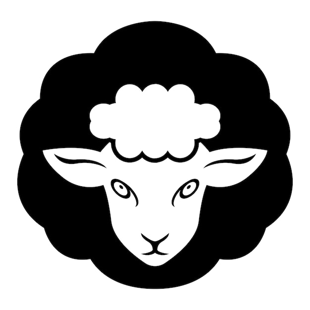 Cute sheep logo vector icon illustration design