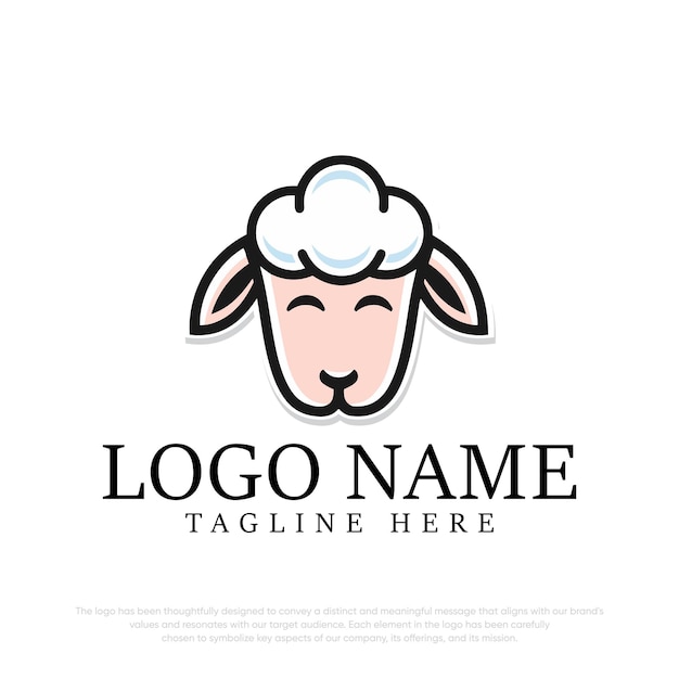 Cute sheep logo vector template logo