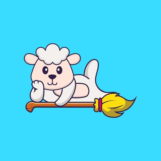 Cute sheep mascot character. Animal cartoon concept isolated.