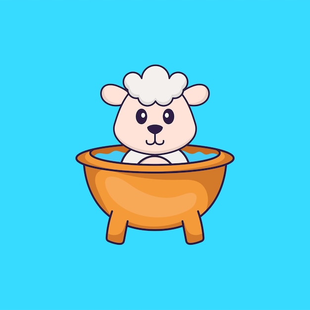 Cute sheep mascot character. Animal cartoon concept isolated.