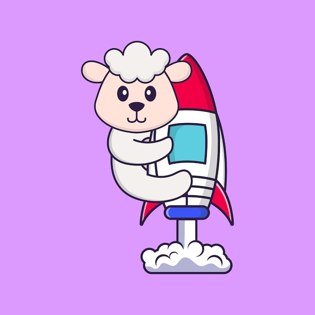 Cute sheep mascot character. Animal cartoon concept isolated.