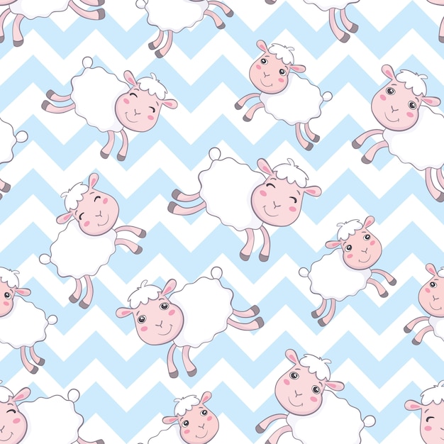 Seamless pattern di pecore carino