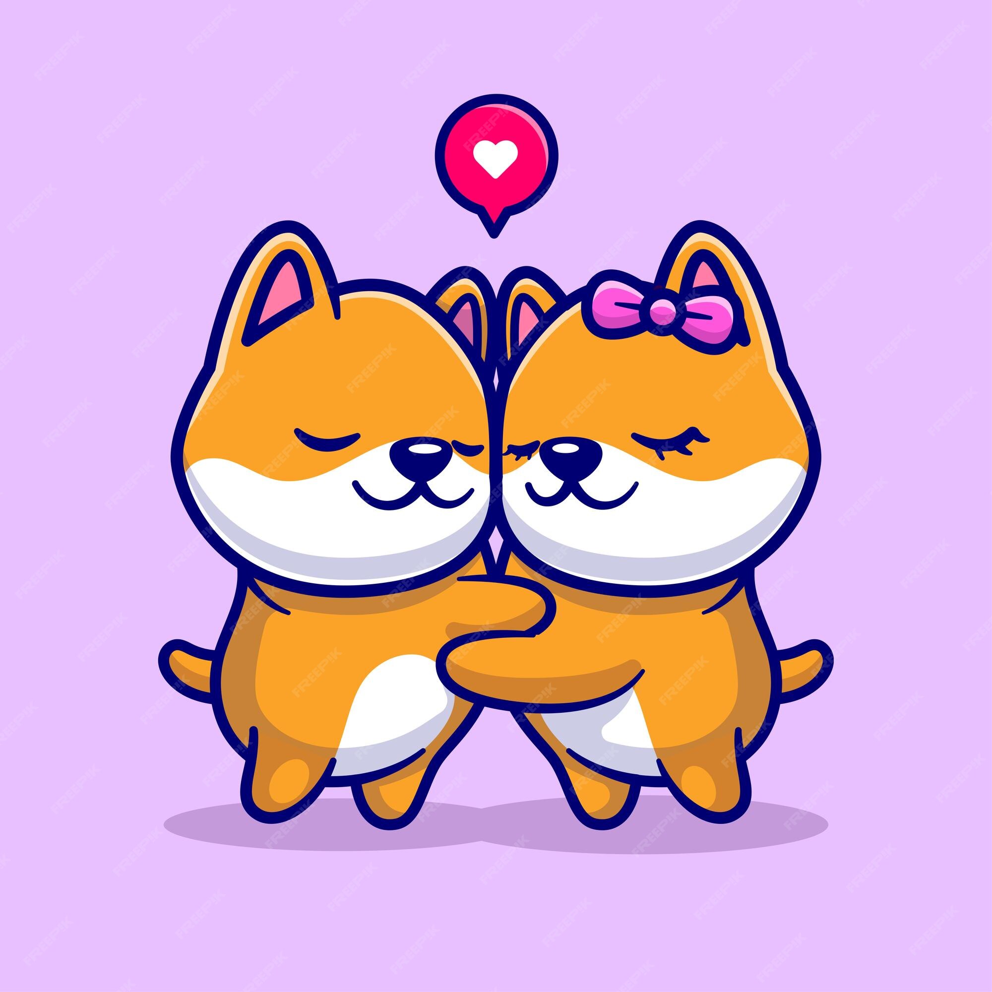 Premium Vector  Cute couple cat hug love cartoon vector icon illustration  animal nature icon concept isolated