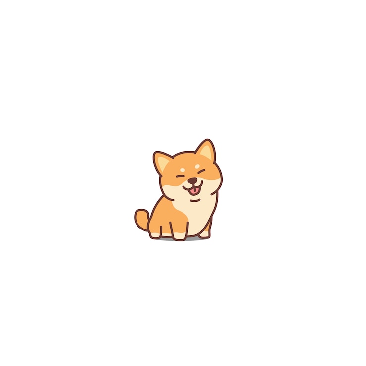 Vector 귀여운 시바 견 강아지 만화 아이콘