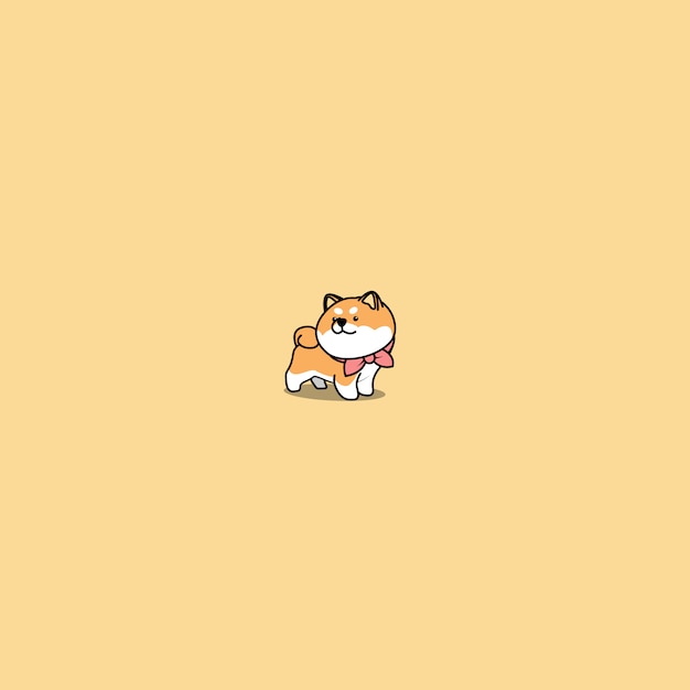 Cute shiba inu dog cartoon icon