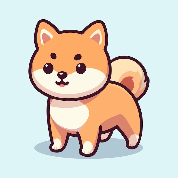 Cute shiba inu dog cartoon illustration