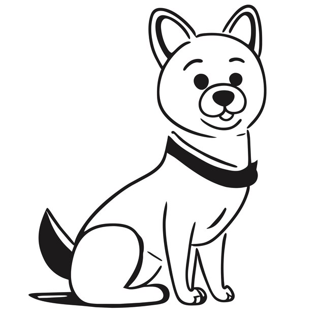 Cute shiba inu dog hand drawn cartoon sticker icon concept isolated illustration