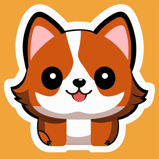 Vector cute shiba inu dog hand drawn cartoon sticker icon concept isolated illustration