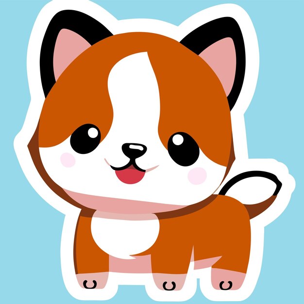 Cute shiba inu dog hand drawn cartoon sticker icon concept isolated illustration