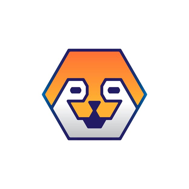 Cute Shiba Inu Dog Head Isolated in Hexagon Logo Design for Pet Lover