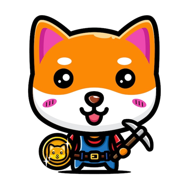 Simpatico personaggio mascotte shiba inu