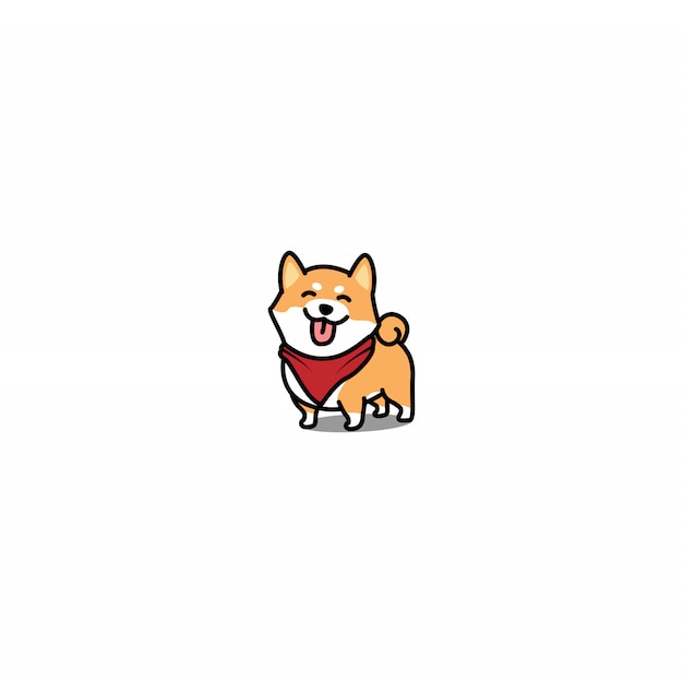 Симпатичные shiba ину улыбается