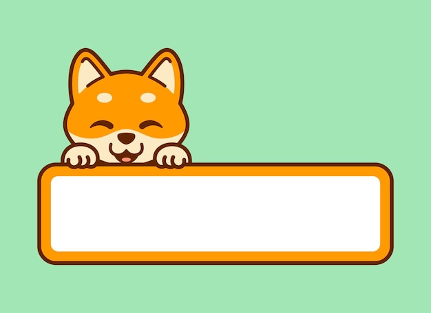 Cute Shiba Inu Vector Label