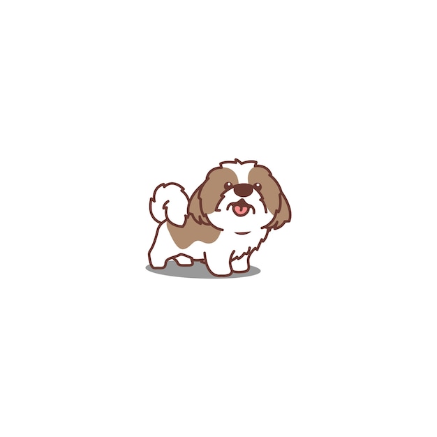 Cute shih tzu dog smiling cartoon icon