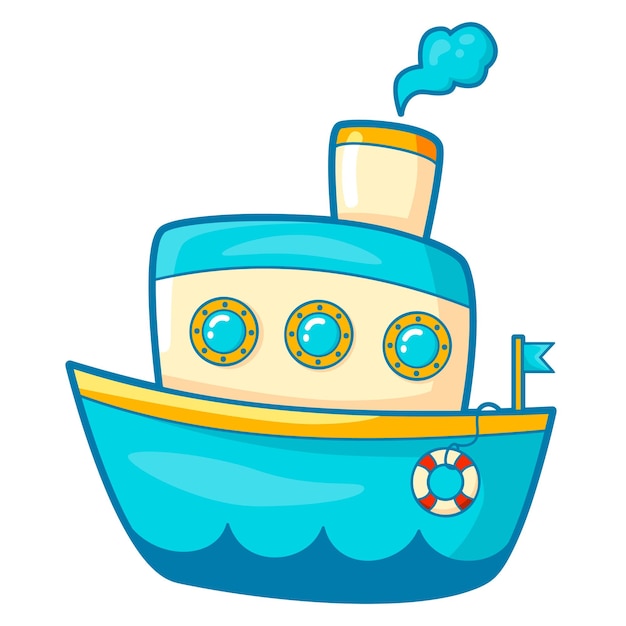 Cute ship cartoon. Ship clipart illustration