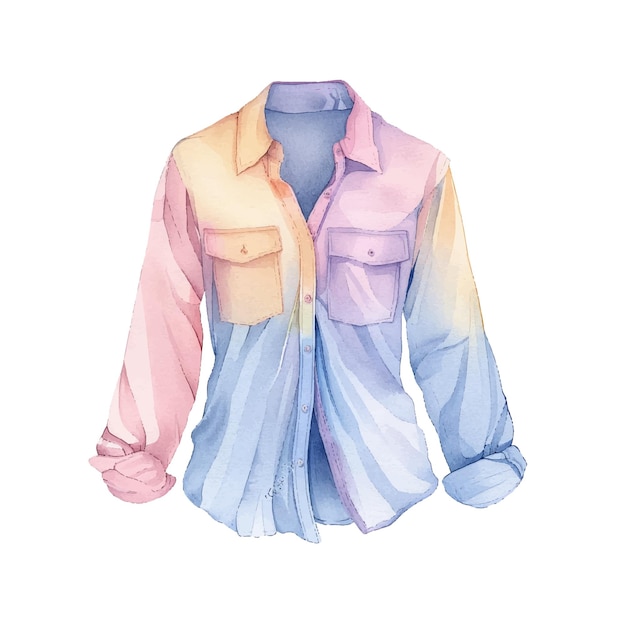 Vector cute shirt vector illustration in watercolour style