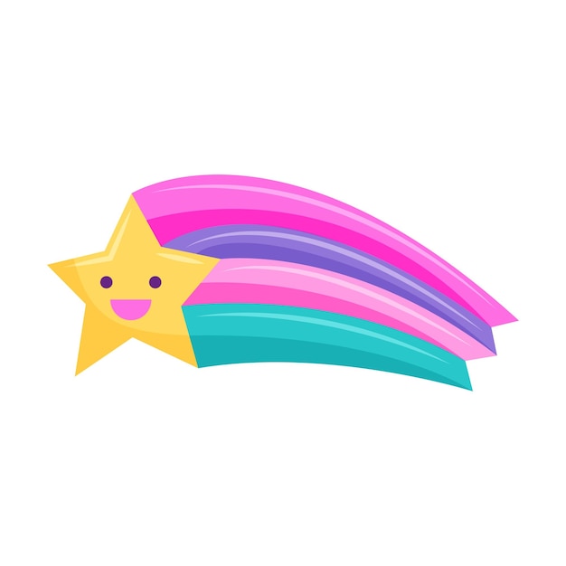 Cute shooting star vector