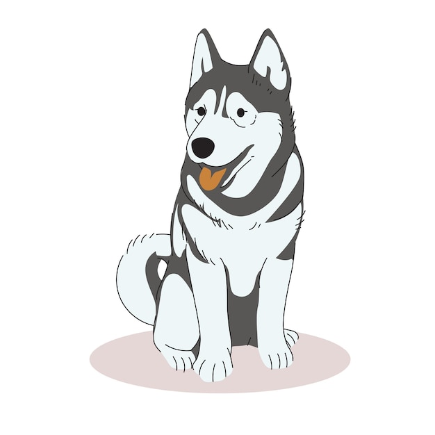 Vector cute siberian husky dog