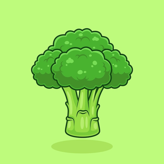 Vettore carino semplice illustrazione vettoriale di broccoli