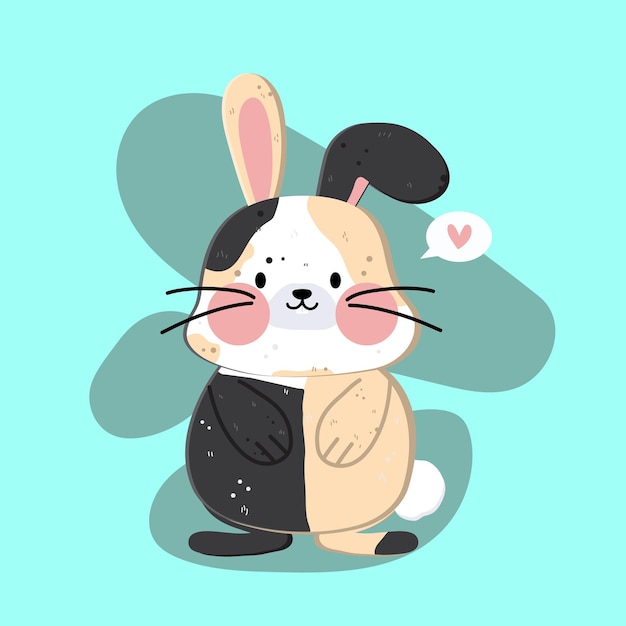 cute simple calico rabbit