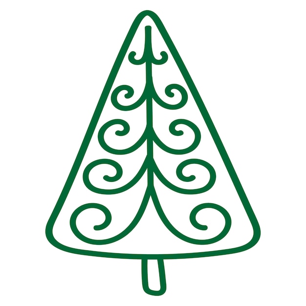 Cute simple doodle christmas tree