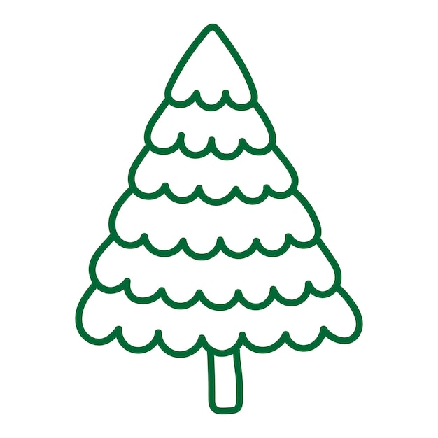 Carino semplice albero di natale scarabocchio