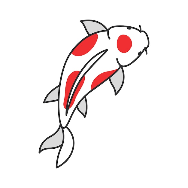 cute and simple koi fish illustrator