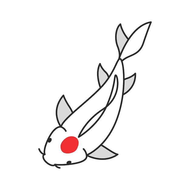 cute and simple koi fish illustrator