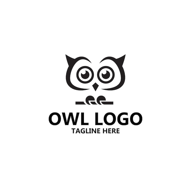 Modello di logo design logo gufo semplice carino