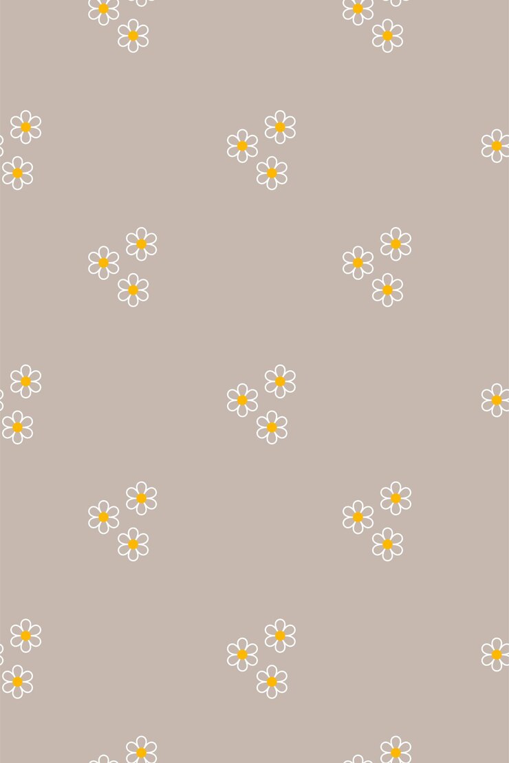 Vector cute simple pattern with flowers on a gray background for textiles