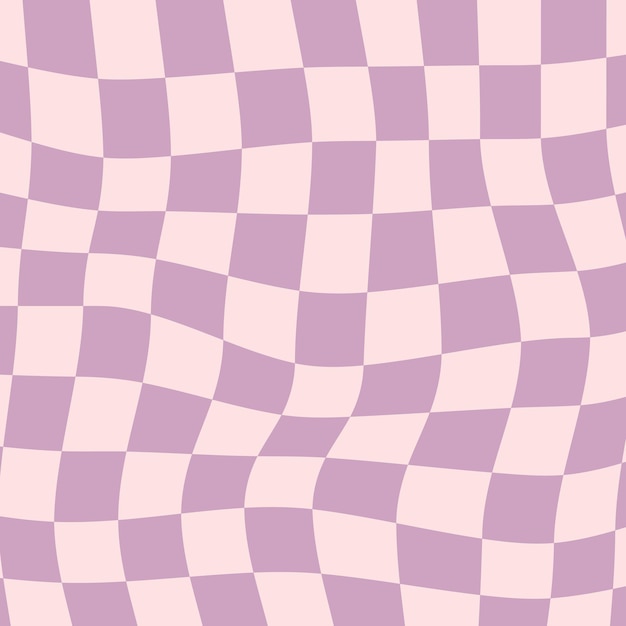 Cute simple pink violet fluid squares pattern distorted checkered background retro minimalism 60s