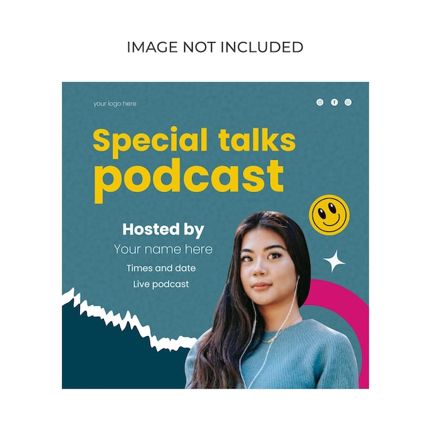Cute simple podcast template design
