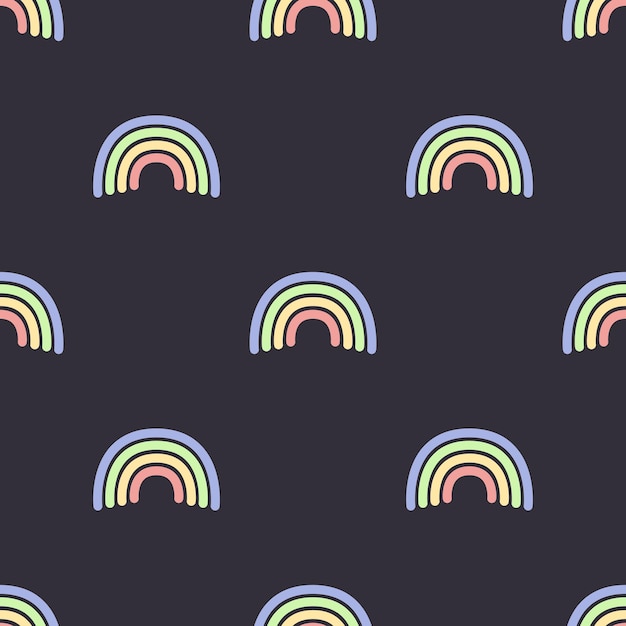 Vector cute simple rainbow pattern