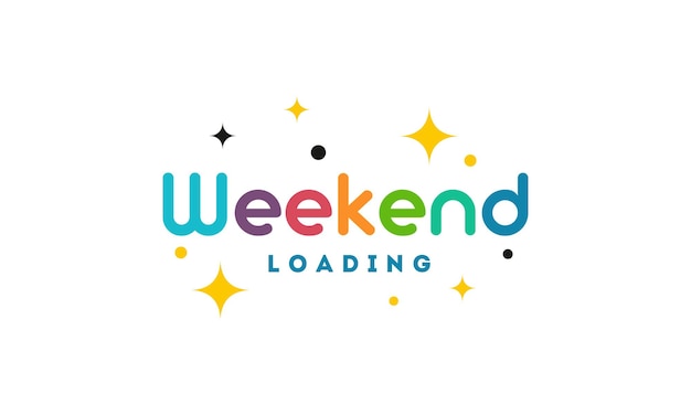 Cute Simple Weekend Loading behang, wenskaart en banner vectorillustratie