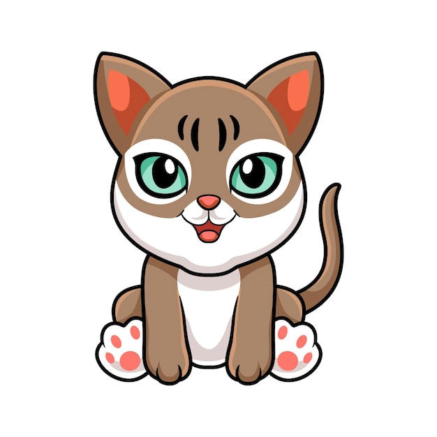 Vector cute singapura cat cartoon sitting