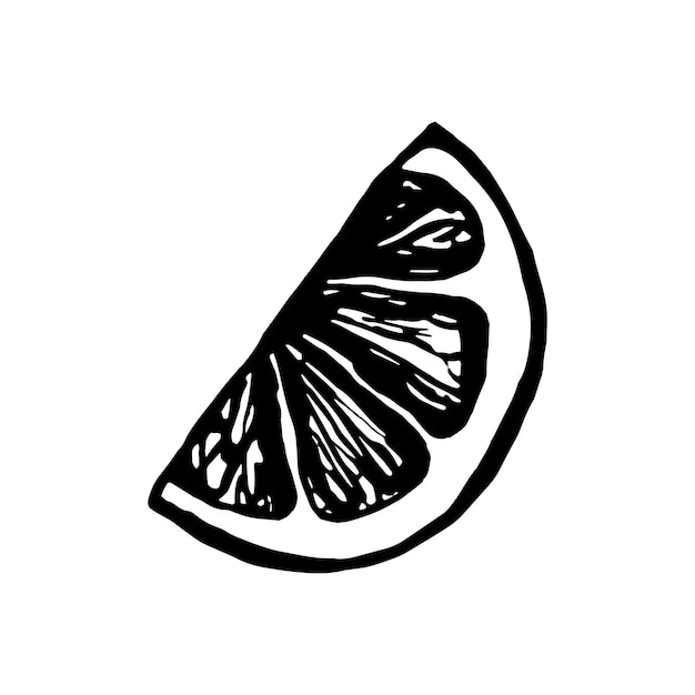 Cute single hand drawn lemon for menu or recipe. doodle vector illustration. fresh and tasty.