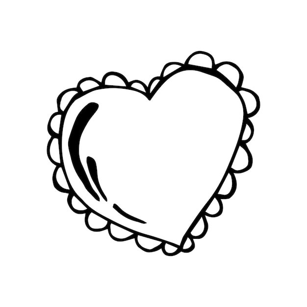 Cute single heart illustration drawn by hand