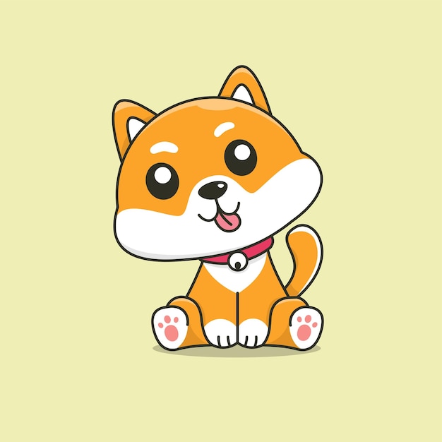 Premium Vector | Cute sitting dog