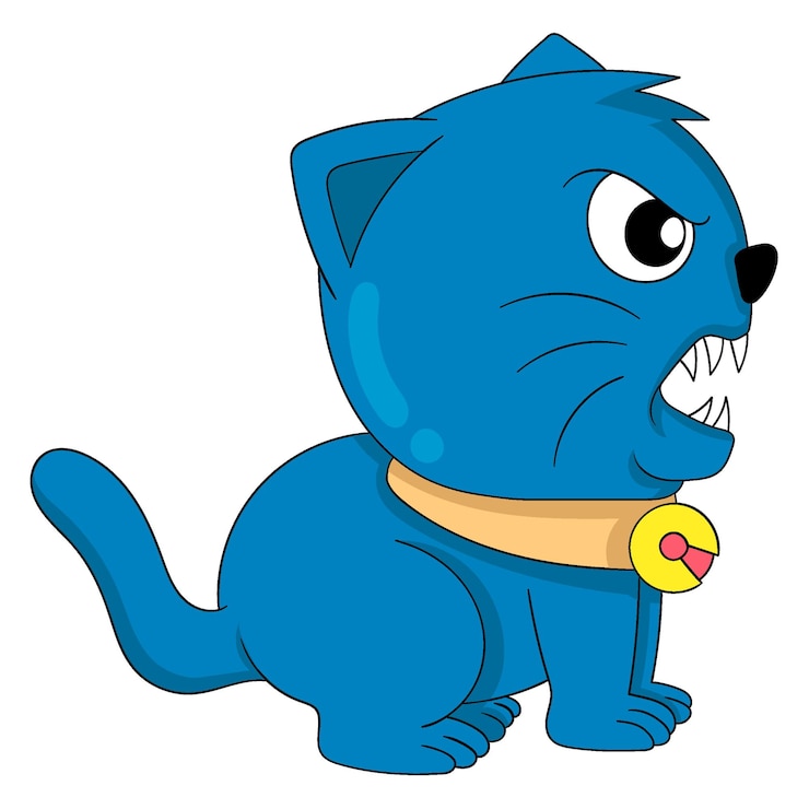 वेक्टर cute sitting kitten meowing