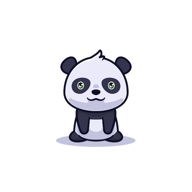 Cute sitting panda character illustration