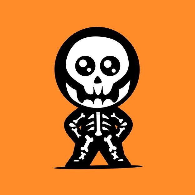 Vector cute skull human character kawaii designs