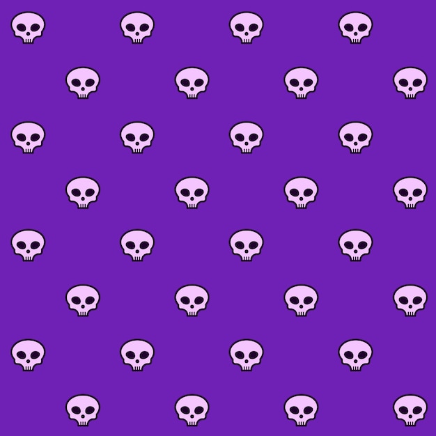 Cute skull vector seamless pattern