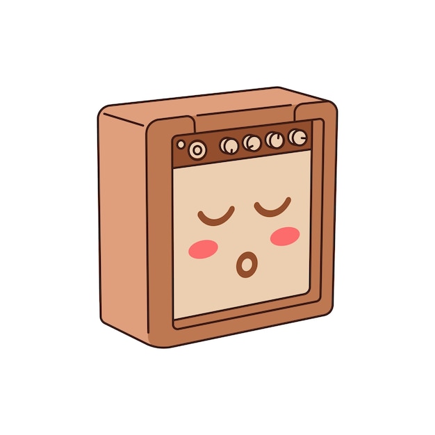 Cute Sleeping Amplifier Doodle Illustration