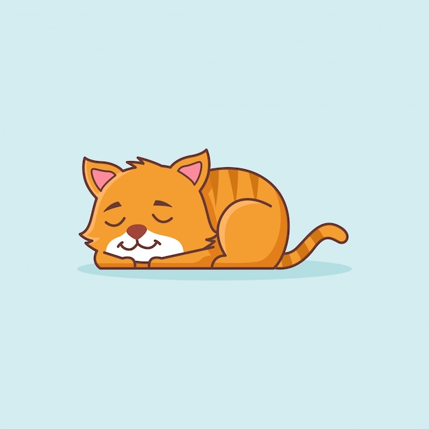 かわいい眠っている猫のイラスト