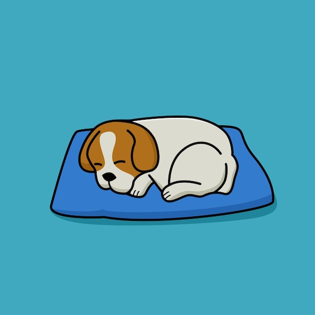 Cute Sleeping Dog Vector Design