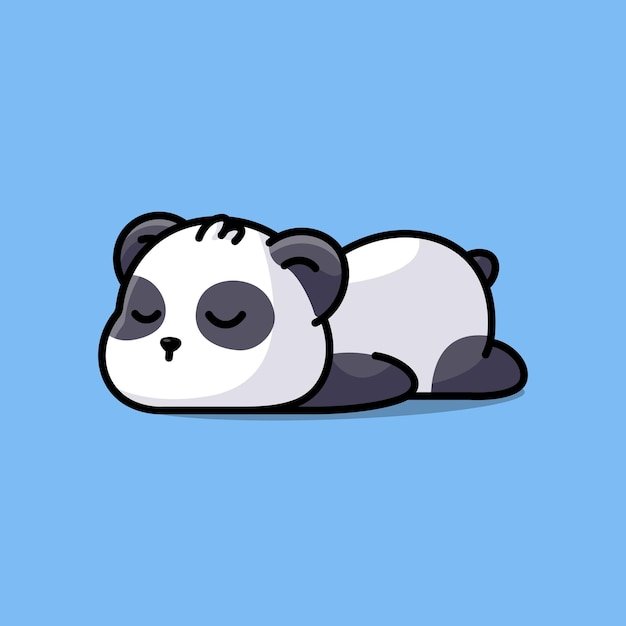 Cute sleeping panda cartoon illustration vector icon