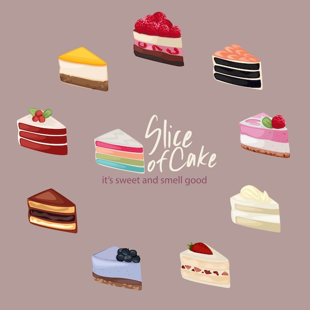 Cute Slice of Cake Illustration